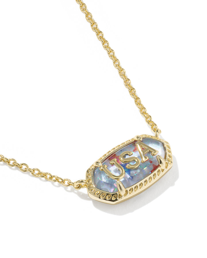 Kendra Scott: Elisa USA Short Pendant Necklace - Gold