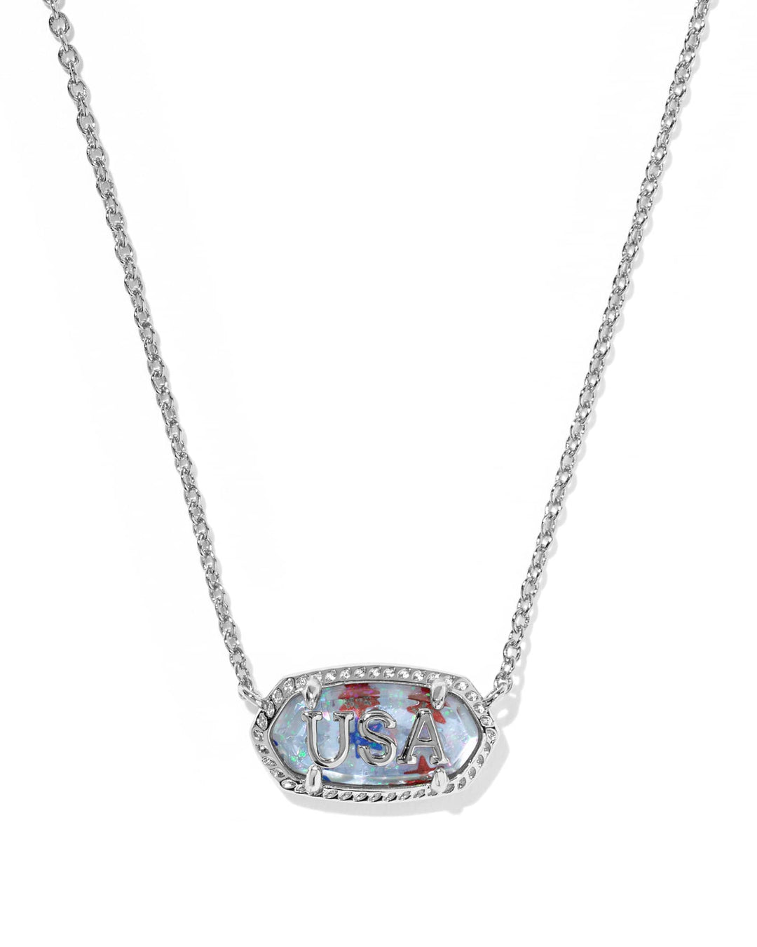 Kendra Scott: Elisa USA Short Pendant Necklace - Silver