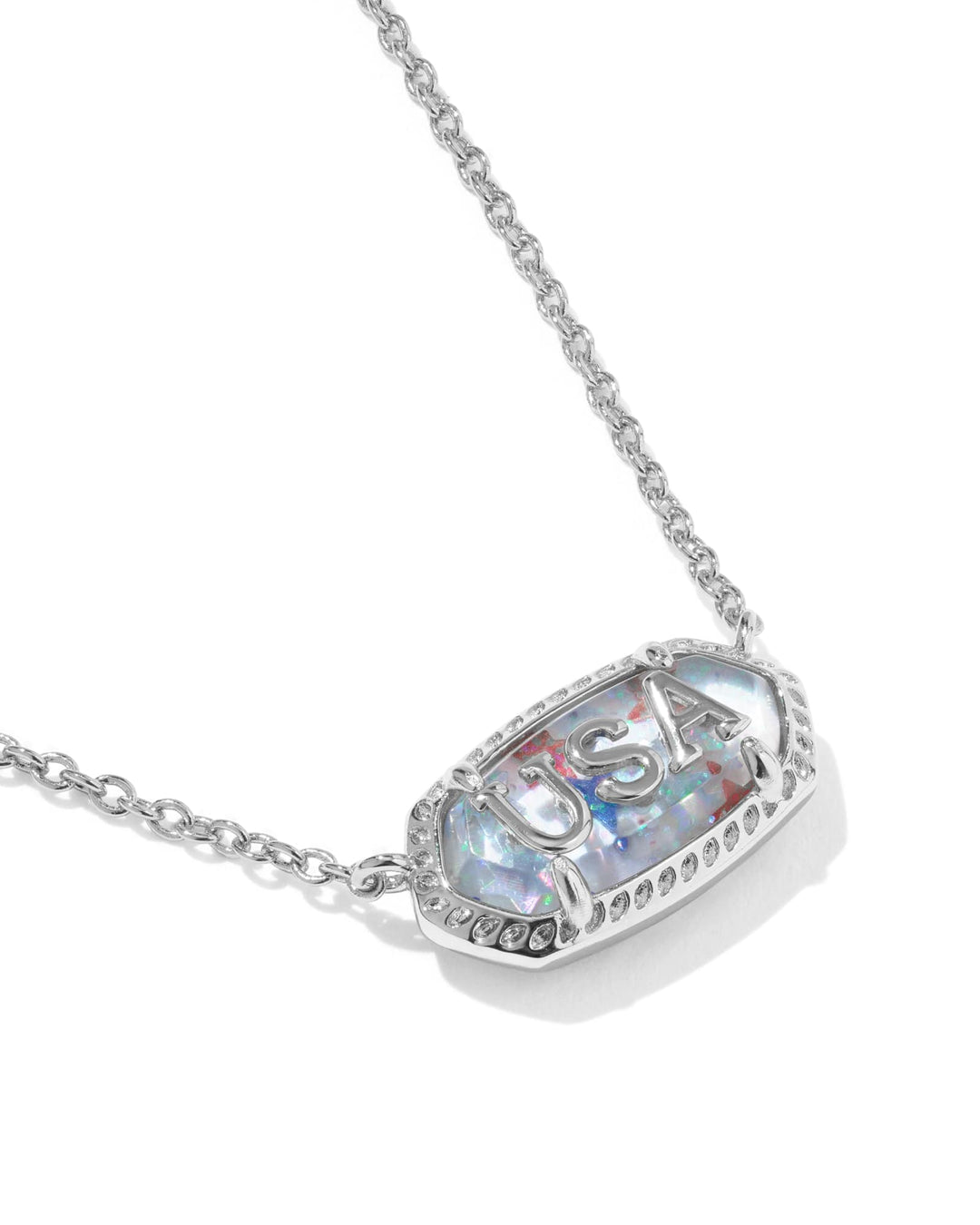 Kendra Scott: Elisa USA Short Pendant Necklace - Silver