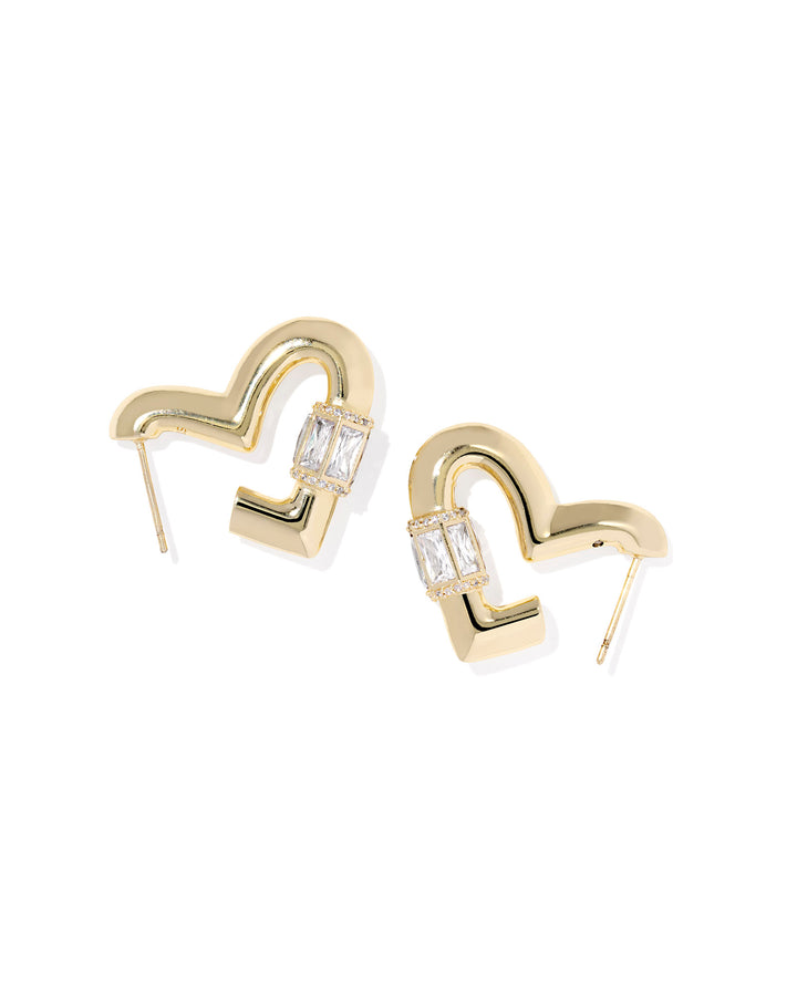 KENDRA SCOTT: GOLD EMERY HEART HOOP