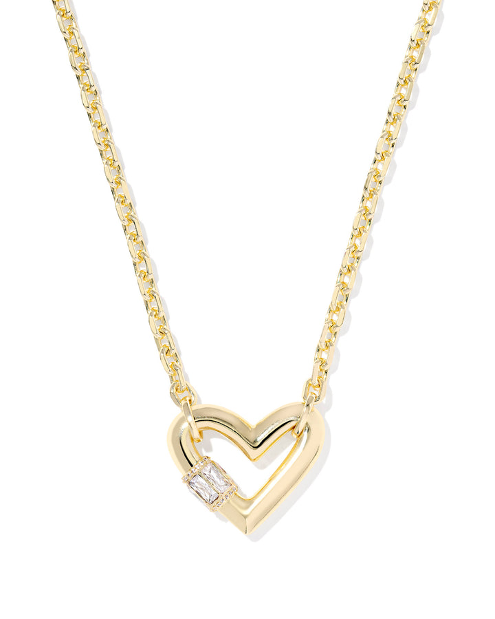 KENDRA SCOTT: GOLD EMERY HEART PENDANT NECKLACE