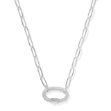 KENDRA SCOTT: EMERY LINK CHAIN NECKLACE RHODIUM