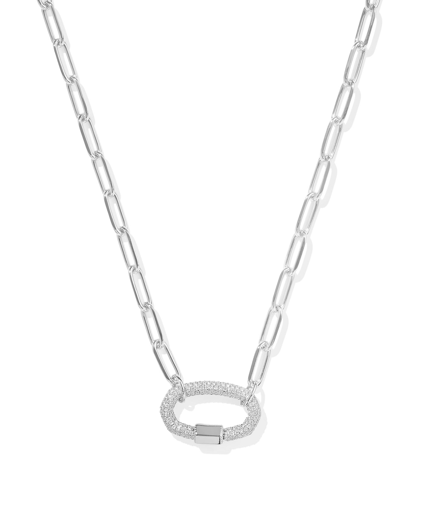 KENDRA SCOTT: EMERY LINK CHAIN NECKLACE RHODIUM