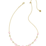 Kendra Scott: Pink Pearlescent Enamel Haisley Heart Strand Necklace