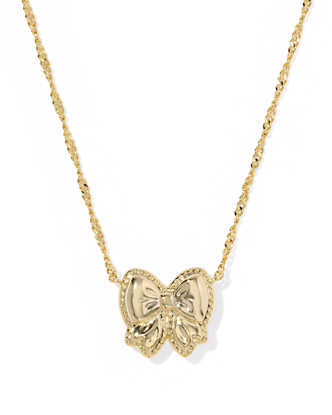 KENDRA SCOTT: HALEY BOW PENDANT NECKLACE-GOLD/ROSE VIOLET MOP