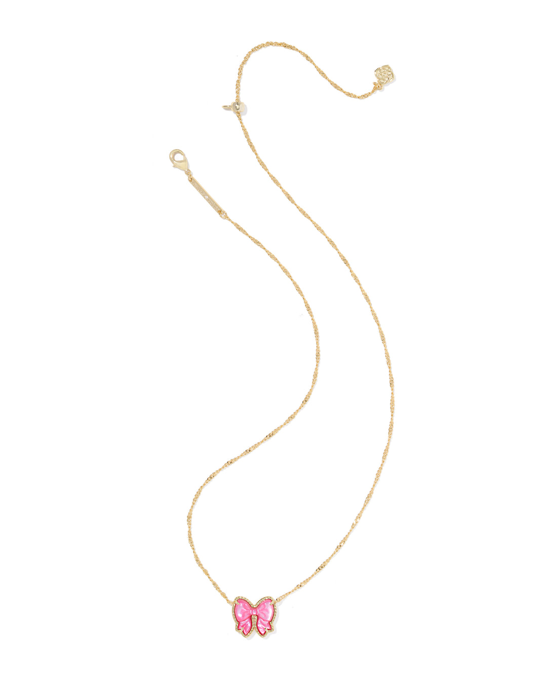 KENDRA SCOTT: HALEY BOW PENDANT NECKLACE-GOLD/ROSE VIOLET MOP