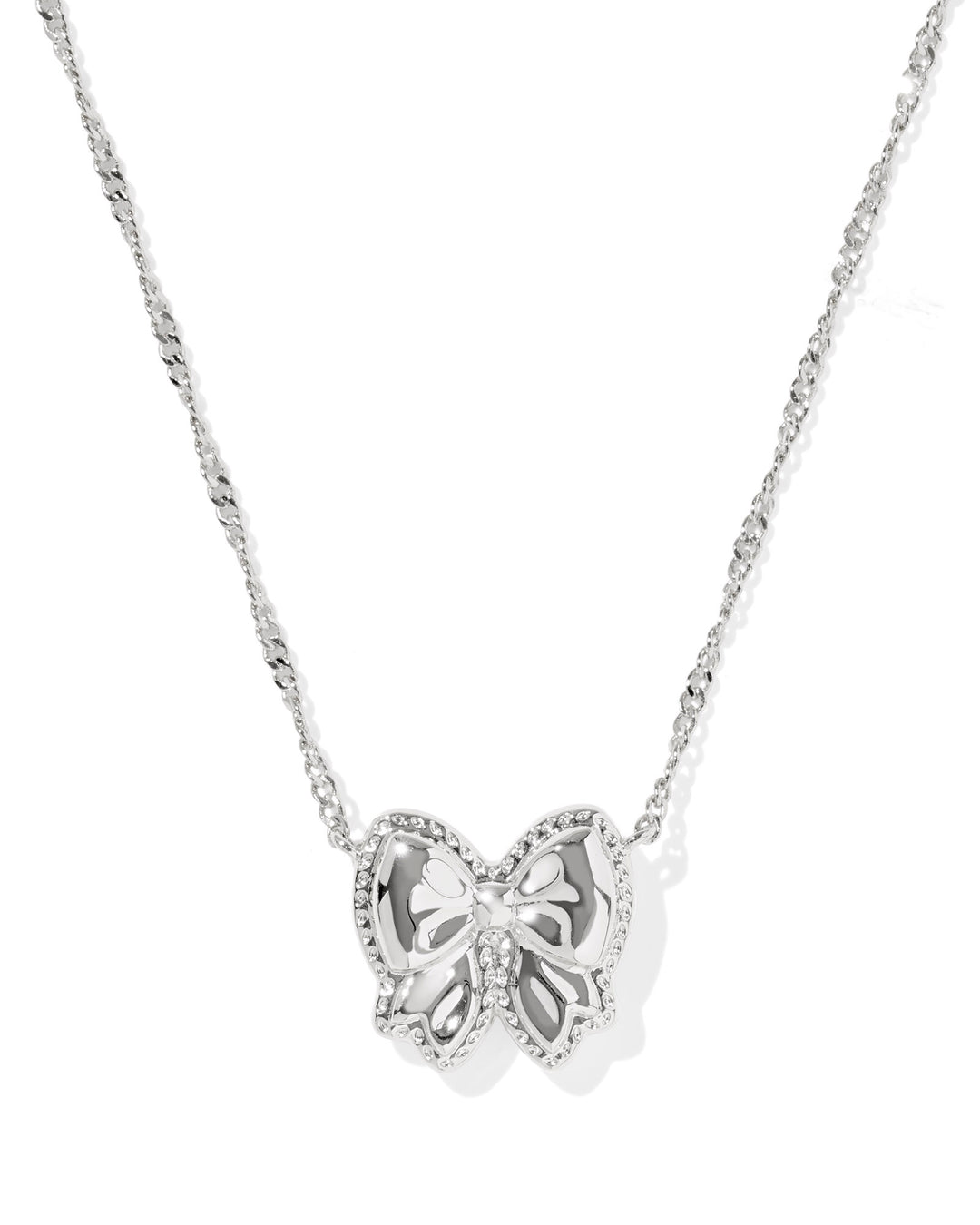 KENDRA SCOTT: RHODIUM HALEY BOW PENDANT NECKLACE