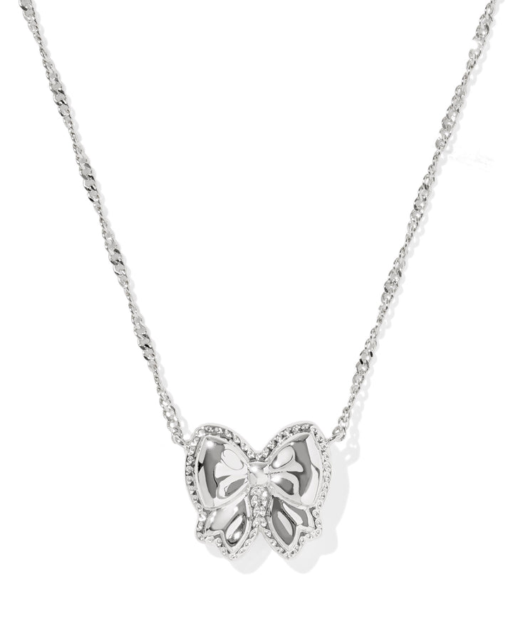 KENDRA SCOTT: RHODIUM HALEY BOW PENDANT NECKLACE