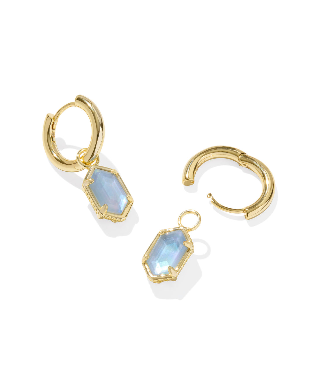 KENDRA SCOTT: SKY BLUE HALLIE HUGGIE EARRING