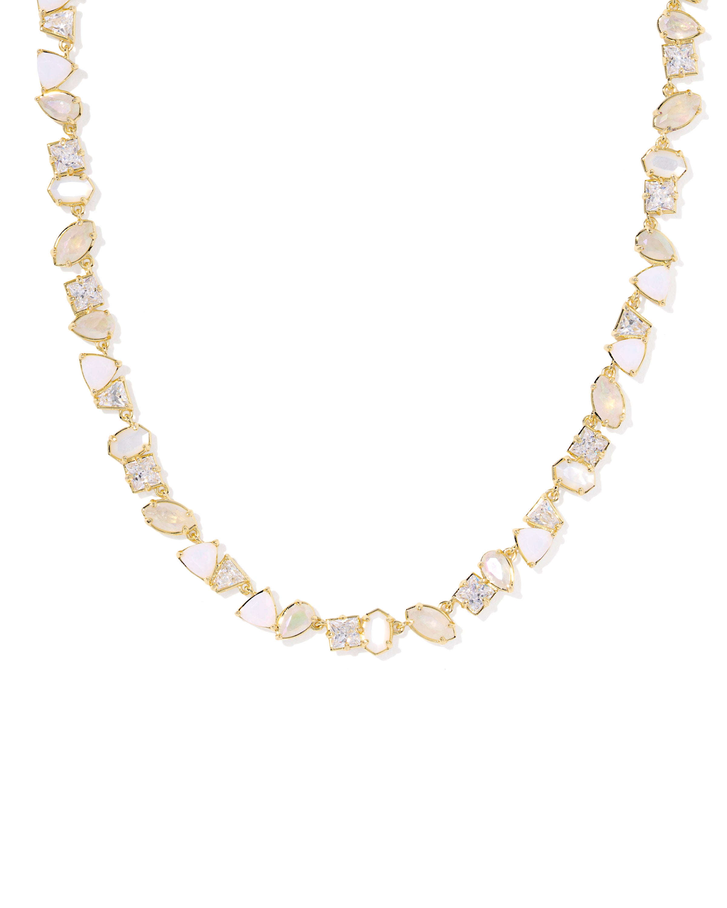 KENDRA SCOTT: GOLD & NEUTRAL MIX ISABELLE TENNIS NECKLACE – The