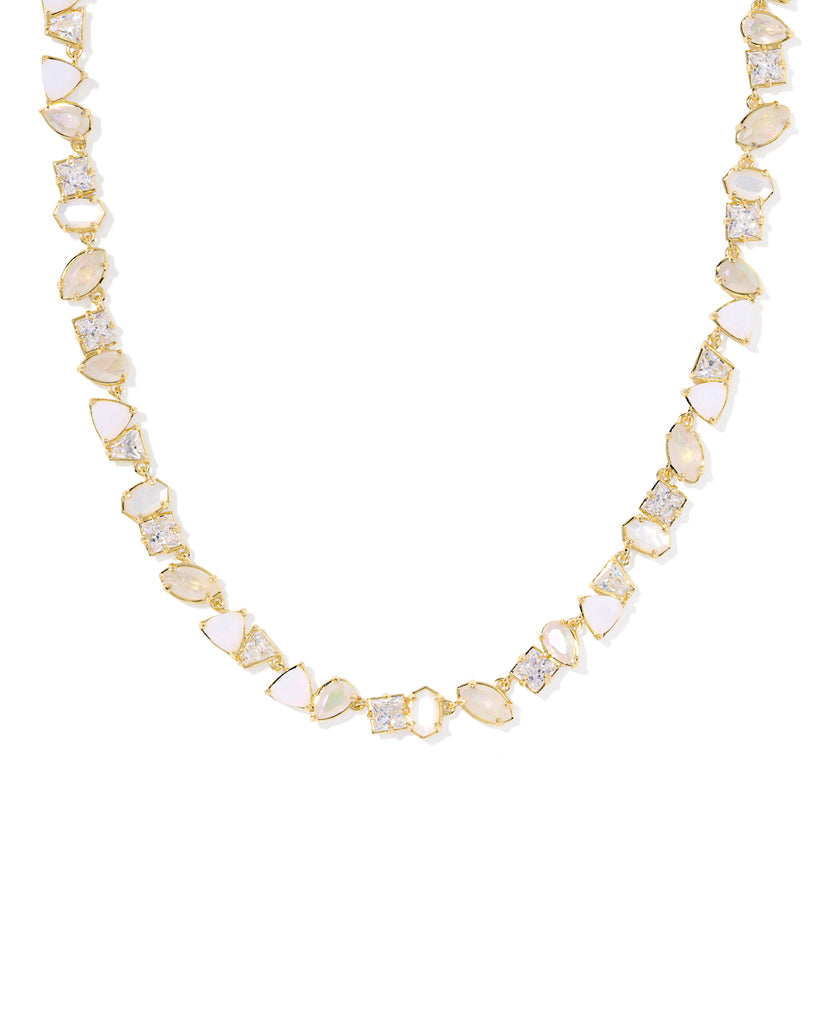 KENDRA SCOTT: GOLD & NEUTRAL MIX ISABELLE TENNIS NECKLACE – The