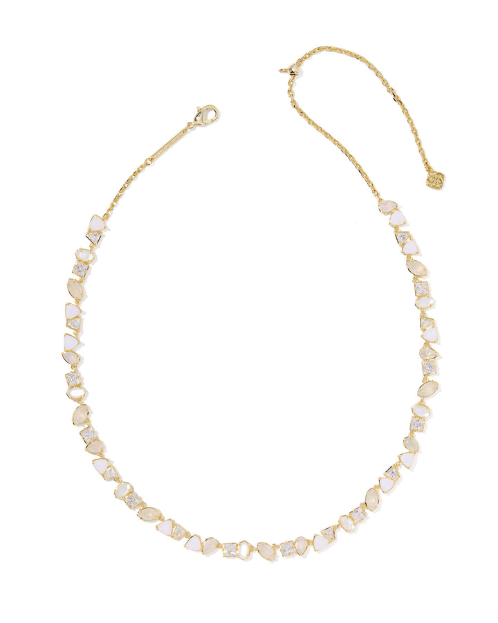 KENDRA SCOTT: GOLD & NEUTRAL MIX ISABELLE TENNIS NECKLACE