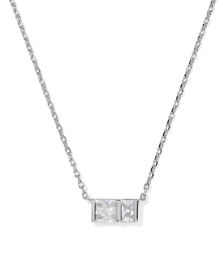 KENDRA SCOTT: RHODIUM CZ JAMIE PENDANT NECKLACE