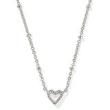 KENDRA SCOTT: MINI ARI HEART SATELLITE NECKLACE RHODIUM / IVORY MOP