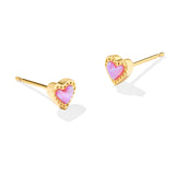 KENDRA SCOTT: MINI ARI HEART STUD GOLD