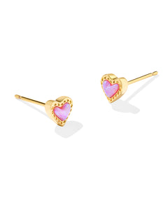 KENDRA SCOTT: MINI ARI HEART STUD GOLD