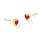 KENDRA SCOTT: MINI ARI HEART STUD GOLD