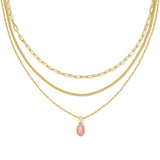 KENDRA SCOTT: CARNATION OPAL MINI ELISA TRIPLE STRAND NECKLACE