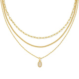 KENDRA SCOTT: GOLD / IRIDESCENT DRUSY MINI ELISA TRIPLE STRAND NECKLACE