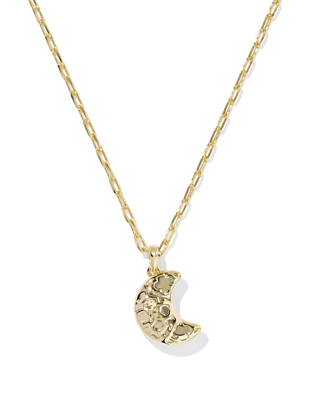 KENDRA SCOTT: GOLD MOON SHORT PENDANT NECKLACE