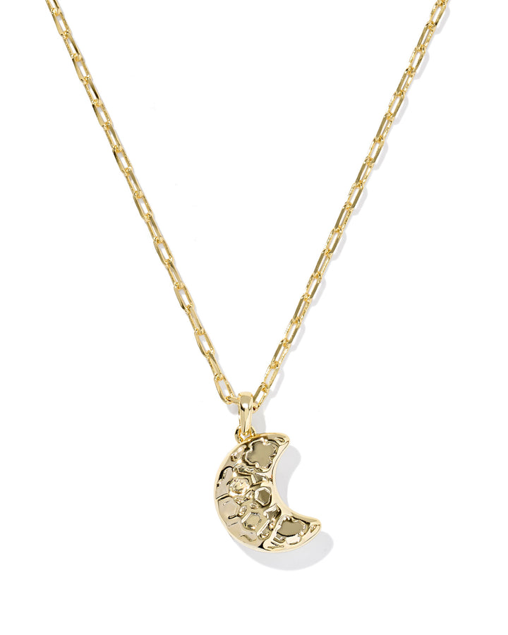 KENDRA SCOTT: GOLD MOON SHORT PENDANT NECKLACE