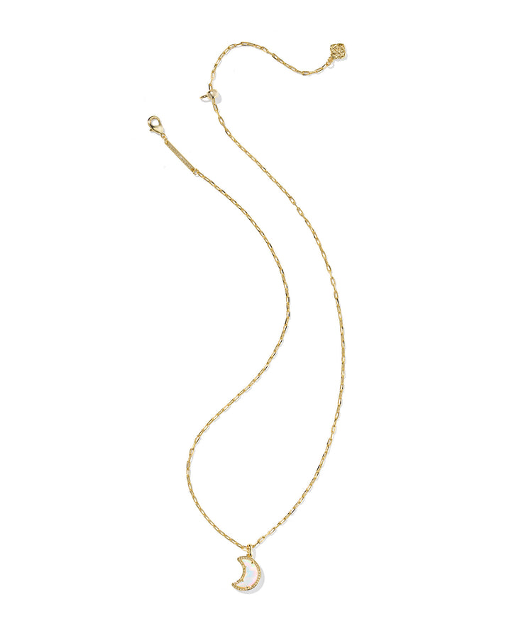 KENDRA SCOTT: GOLD MOON SHORT PENDANT NECKLACE