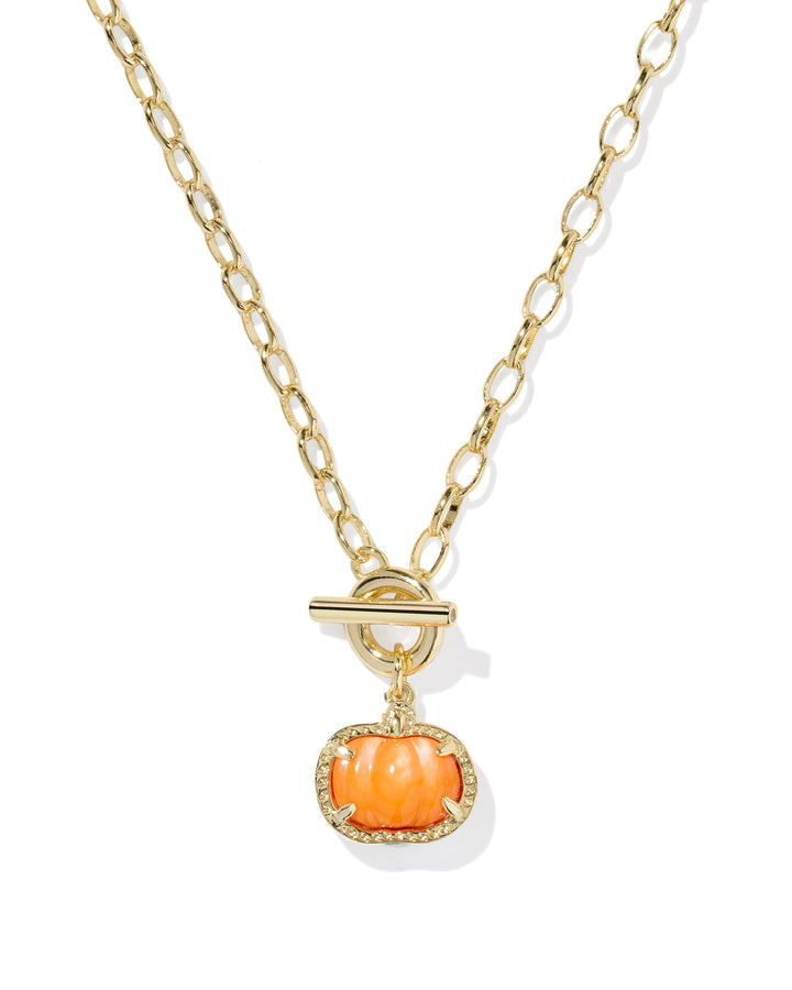 KENDRA SCOTT: GOLD PUMPKIN LINK & CHAIN NECKLACE