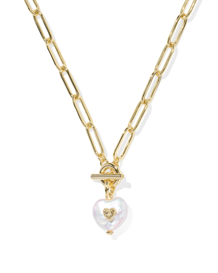 KENDRA SCOTT: SASHA HEART PENDANT NECKLACE-GOLD
