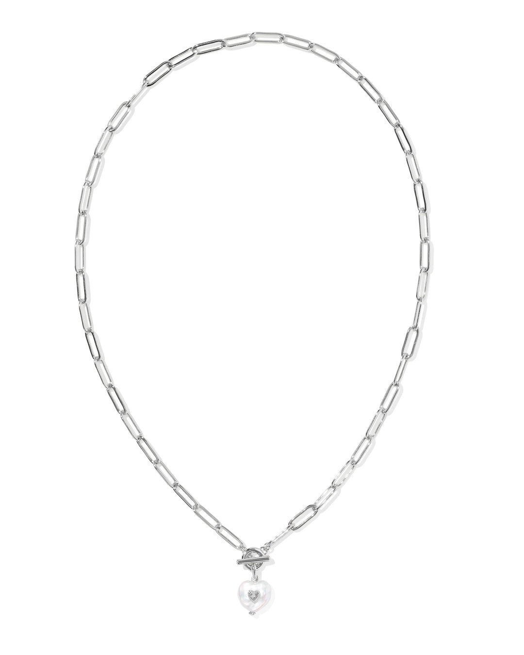 KENDRA SCOTT: SASHA HEART PENDANT NECKLACE-RHODIUM