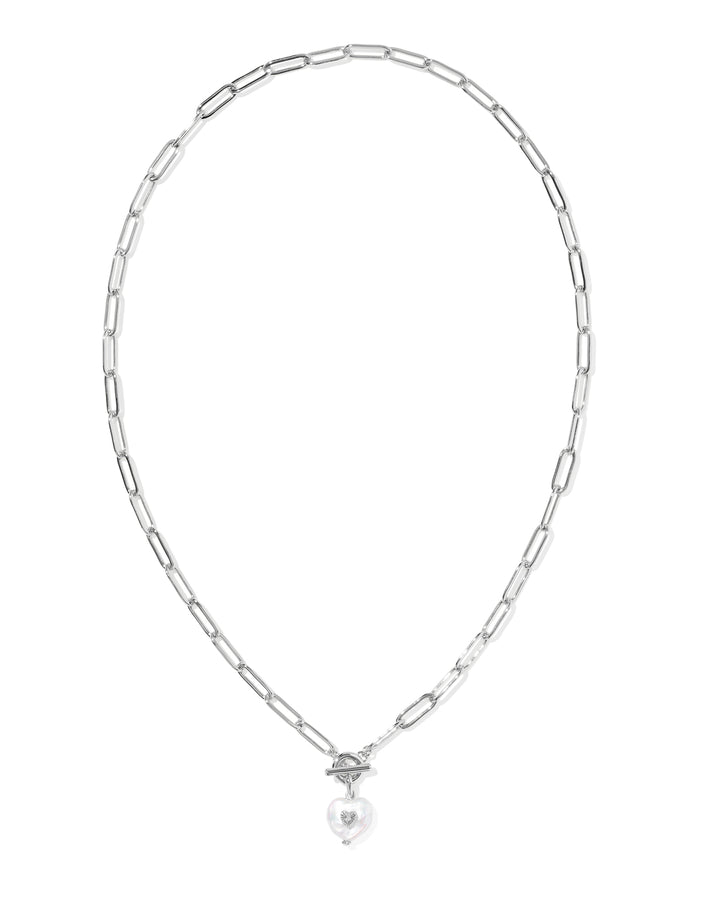 KENDRA SCOTT: SASHA HEART PENDANT NECKLACE-RHODIUM