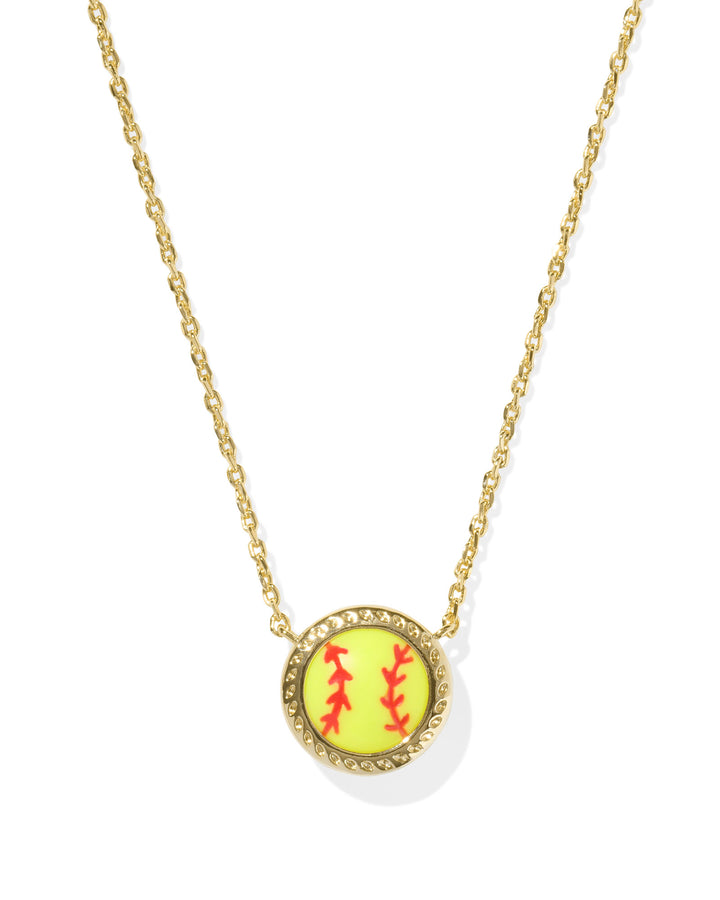 KENDRA SCOTT: SOFTBALL PENDANT NECKLACE