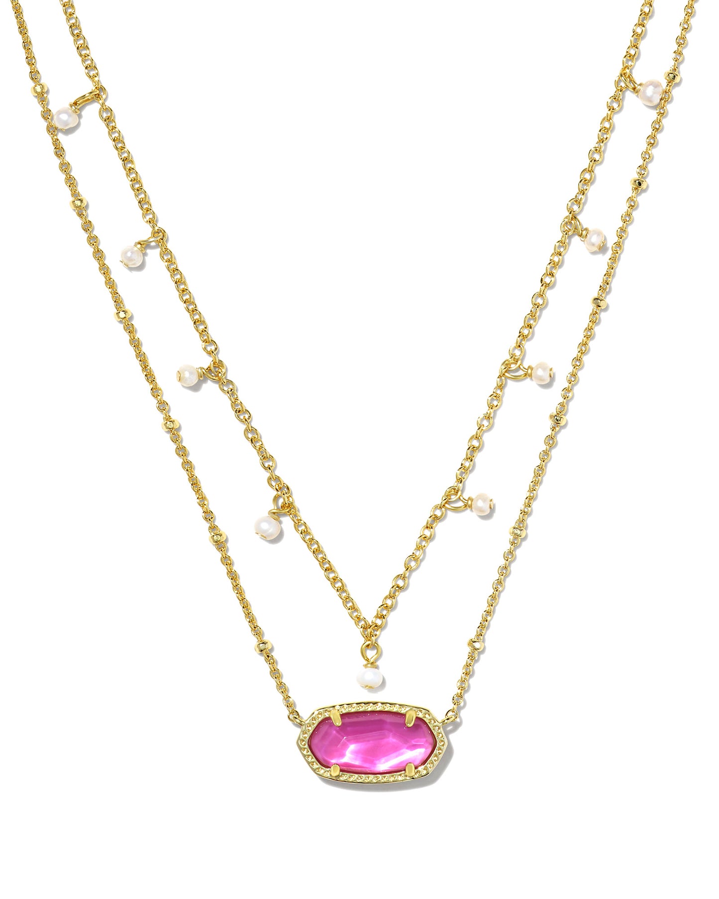 KENDRA SCOTT: ELISA PEARL MULTI STRAND GOLD AZALEA ILLUSION