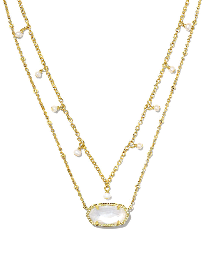 KENDRA SCOTT: ELISA PEARL MULTI STRAND GOLD IVORY MOP