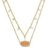 KENDRA SCOTT: ELISA PEARL MULTI STRAND GOLD SAND DRUSY