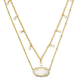 KENDRA SCOTT: ELISA PEARL MULTI STRAND GOLD IRIDESCENT DRUSY