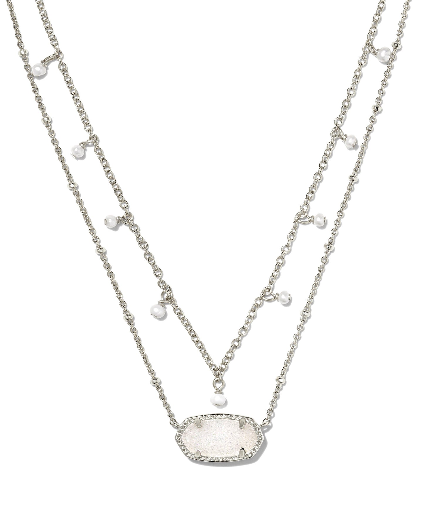 KENDRA SCOTT: ELISA PEARL MULTI STRAND SILVER