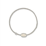 KENDRA SCOTT: GRAYSON STRETCH BRACELET SILVER IRIDESCENT DRUSY