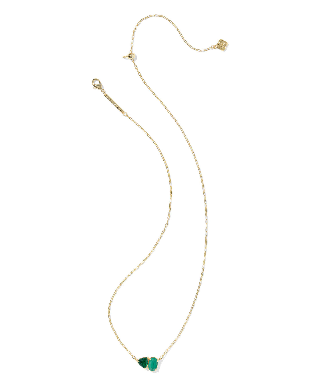 KENDRA SCOTT: TATUM PENDANT NECKLACE-GOLD/GREEN MIX