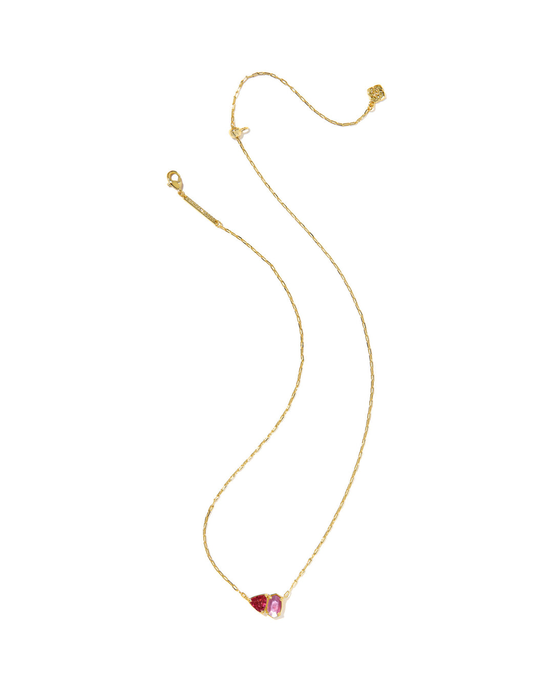 KENDRA SCOTT: TATUM PENDANT NECKLACE-GOLD/PINK MIX