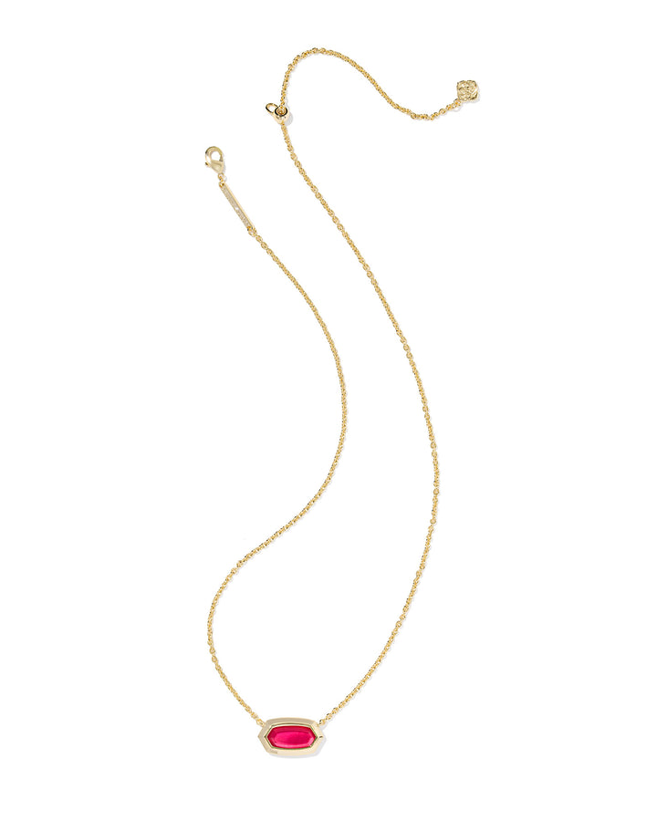 KENDRA SCOTT: RED ILLUSION ELISA BEZEL PENDANT NECKLACE