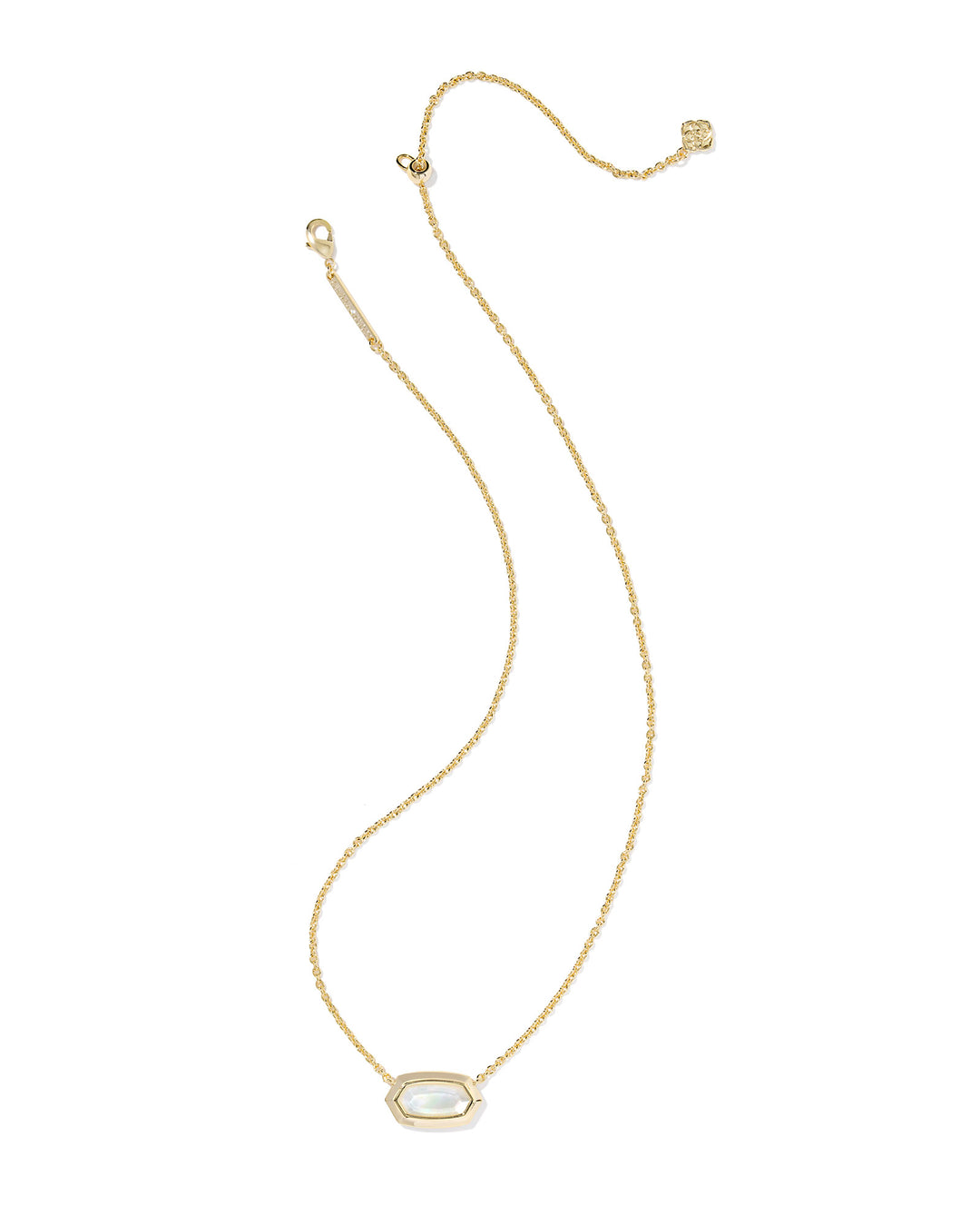 KENDRA SCOTT: IVORY MOP ELISA BEZEL PENDANT NECKLACE