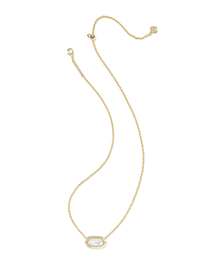 KENDRA SCOTT: IVORY MOP ELISA BEZEL PENDANT NECKLACE