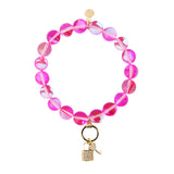 LOCK & KEY BEADED CHARM BRACELET