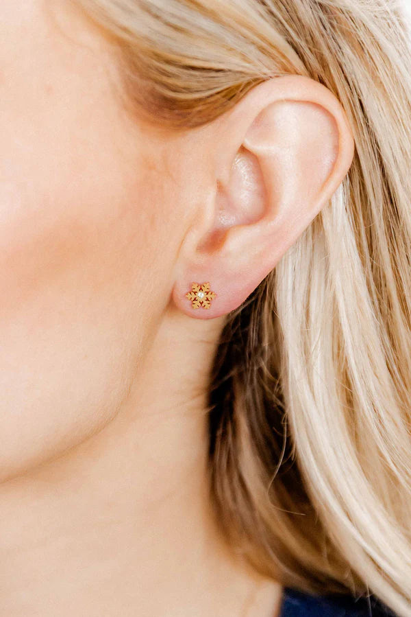 LINNYCO: SCREWBACK STUD EARRING- SNOWFLAKE