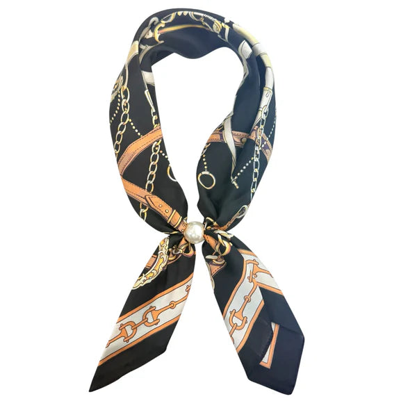 PEARL MAGNETIC SCARF - EQUESTRIAN BLACK