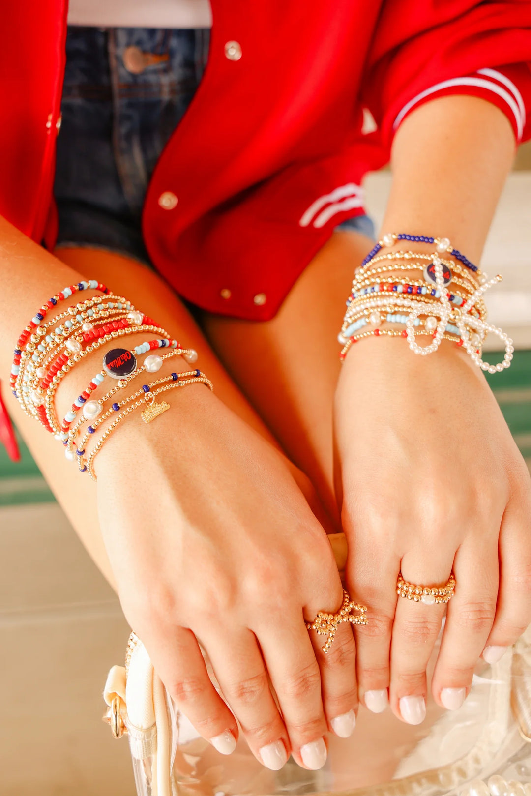 OLE MISS LOGO CHARM BRACELET