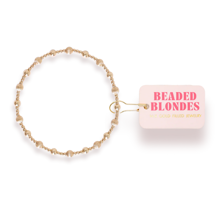 BEADED BLONDES: PALMER FLUTED BRACELET- GOLD