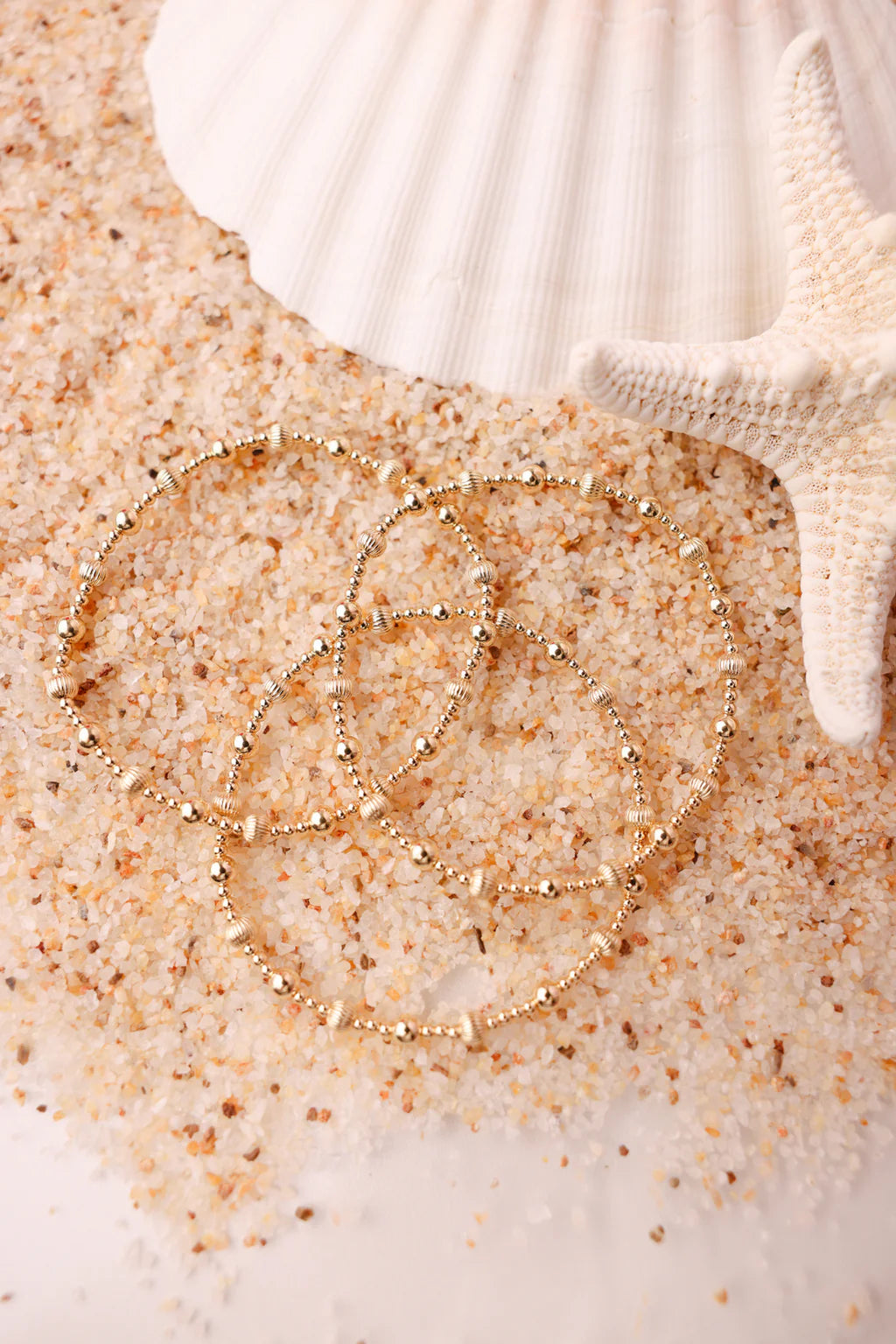 BEADED BLONDES: PALMER FLUTED BRACELET- GOLD
