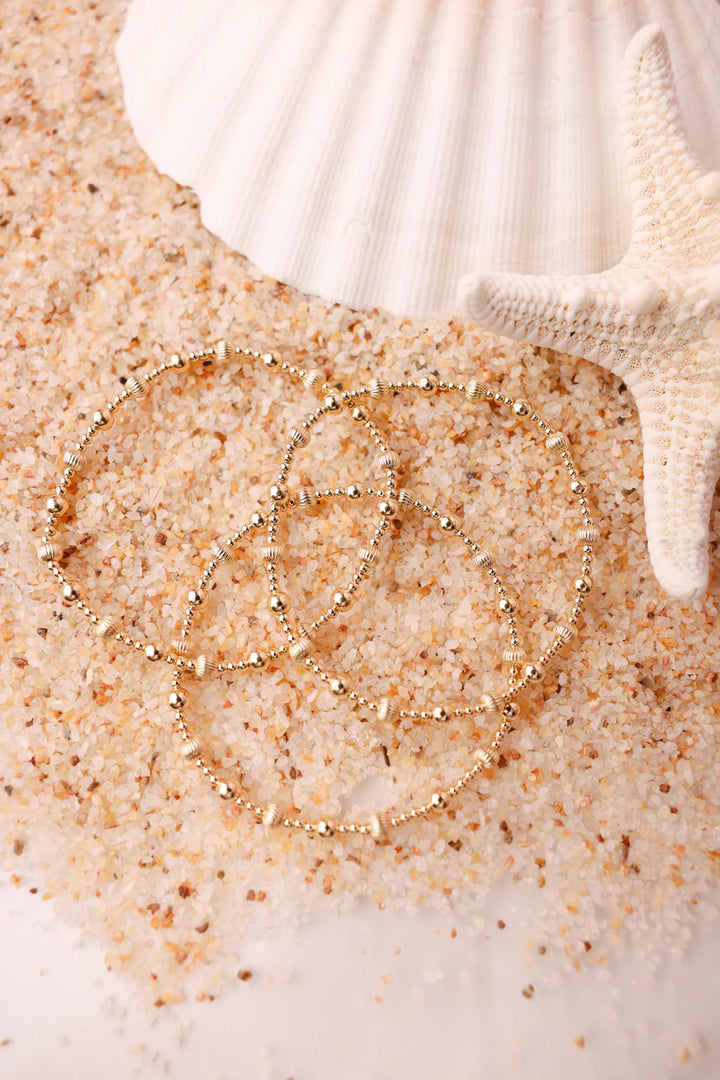 BEADED BLONDES: PALMER FLUTED BRACELET- GOLD