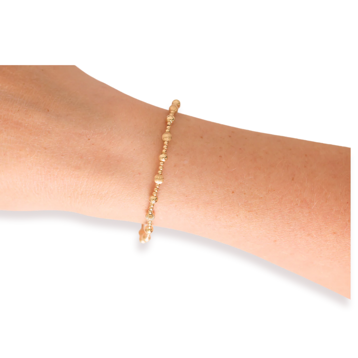 BEADED BLONDES: PALMER FLUTED BRACELET- GOLD